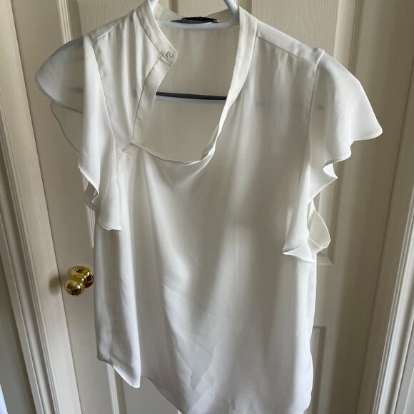 Babaton Tops - Babaton Blouse Top Size S White Button Up High Neck